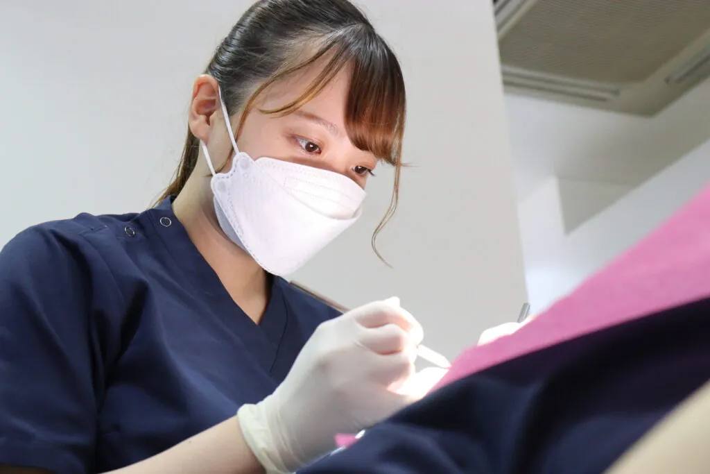 ご自宅での訪問歯科診療の様子（グループ訪問体制の一例）